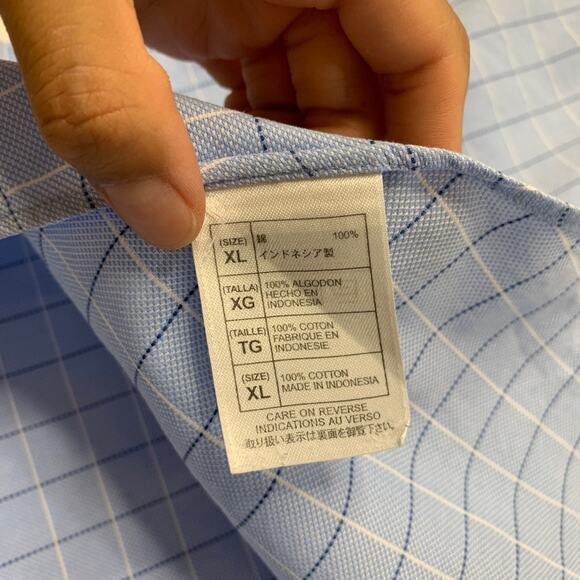 Vintage Disney World Shirt Mens XL Blue Cotton Button Down Dress Mickey Logo - Picture 7 of 11